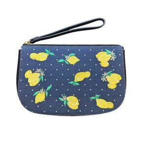 This Talbots wristlet measures approximately 9" x 6" x 1.5". It has one inside s